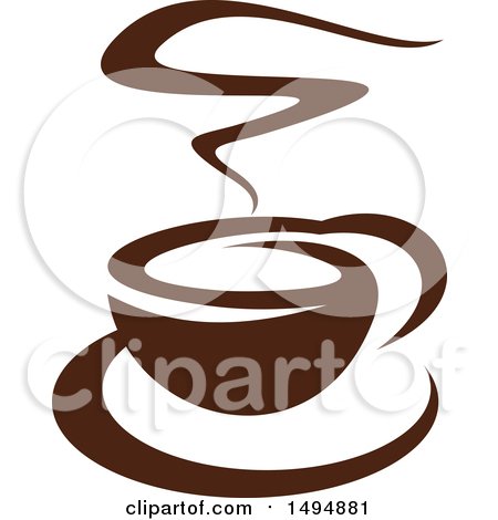 Clipart of a Dark Brown Coffee Cup - Royalty Free Vector Illustration by Vector Tradition SM