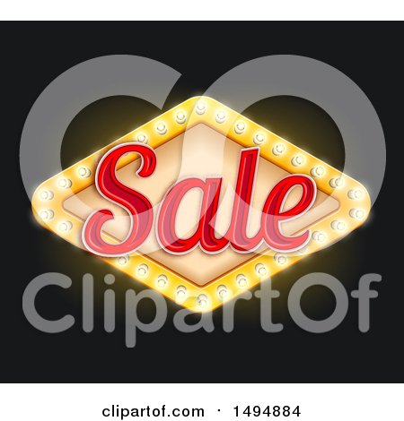 Clipart of a Sale Marquee Sign on Black - Royalty Free Vector Illustration by Vector Tradition SM