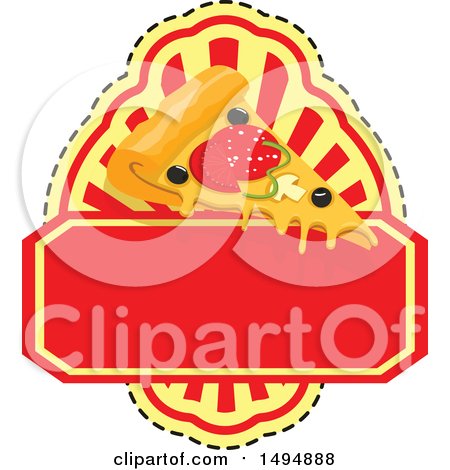 Clipart of a Pizza Slice Design - Royalty Free Vector Illustration by Vector Tradition SM