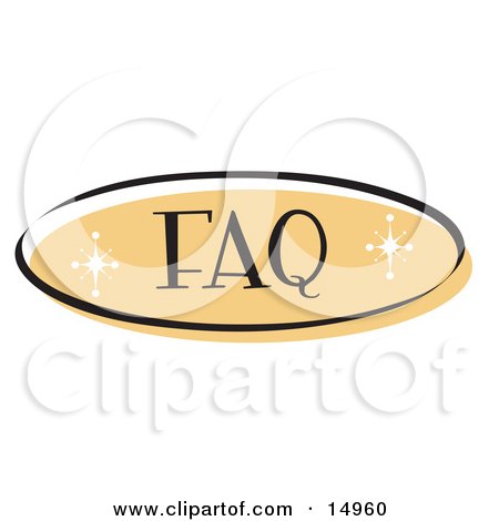 Orange FAQ Website Button That Could Link To A Frequently Asked Questions Information Page On A Site Clipart Illustration by Andy Nortnik