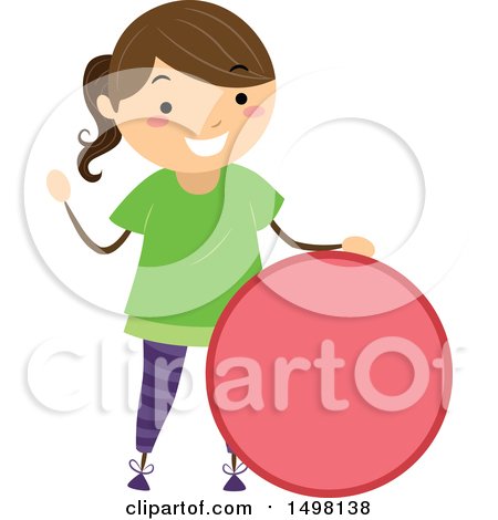Clipart of a Girl with a Shape of a Circle - Royalty Free Vector Illustration by BNP Design Studio