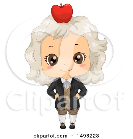Clipart of a Boy in an Isaac Newton Costume - Royalty Free Vector Illustration by BNP Design Studio