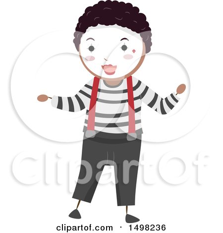 Clipart of a Boy in a Mime Pose - Royalty Free Vector Illustration by BNP Design Studio