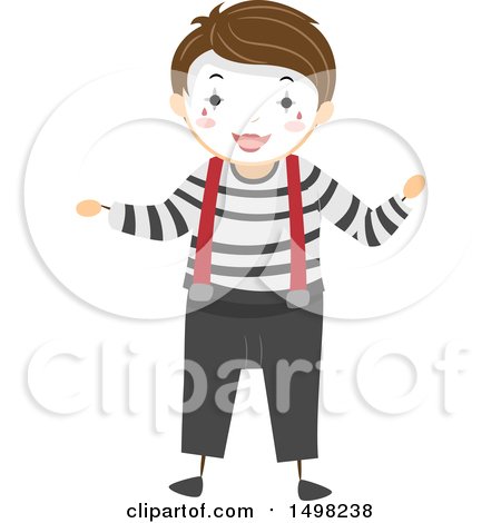 Clipart of a Boy in a Mime Pose - Royalty Free Vector Illustration by BNP Design Studio
