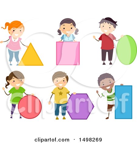 Clipart of Children with Shapes - Royalty Free Vector Illustration by BNP Design Studio
