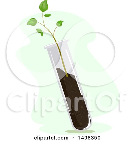 Clipart of a Seedling Plant Growing in a Test Tube - Royalty Free Vector Illustration by BNP Design Studio