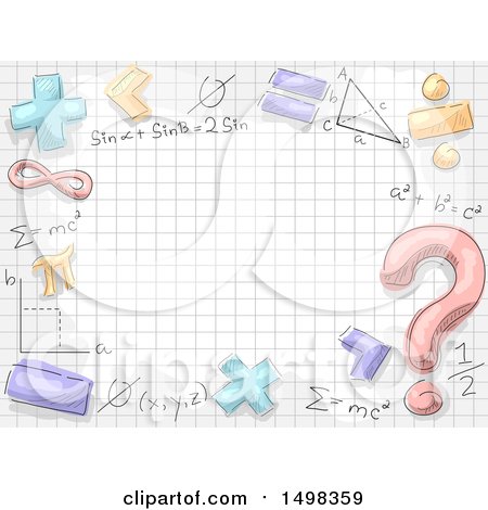 Border of Math Symbols and Formulas over Graph Paper Posters, Art ...