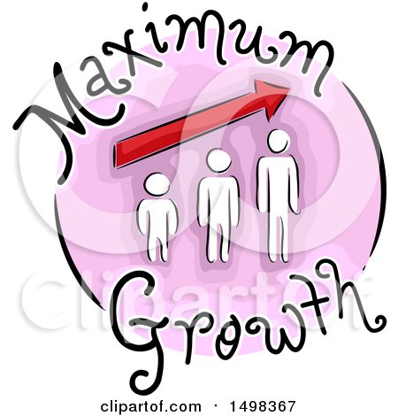 Clipart of a Person in Stages on a Maximum Growth Icon - Royalty Free Vector Illustration by BNP Design Studio