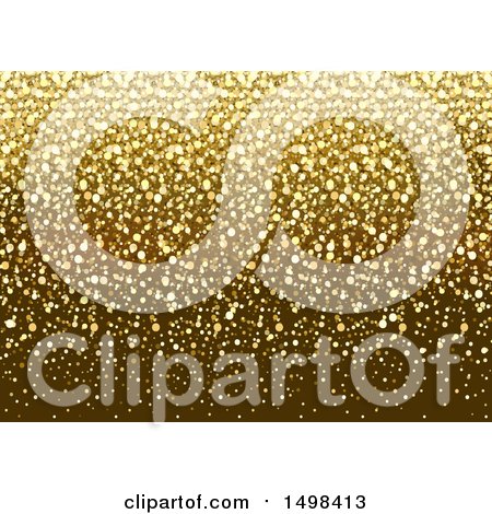 Clipart of a Golden Christmas Background - Royalty Free Vector Illustration by dero