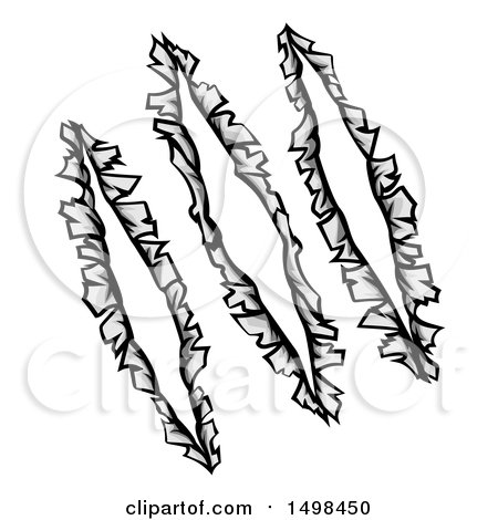 Clipart of Scratched Tears in Metal - Royalty Free Vector Illustration by AtStockIllustration