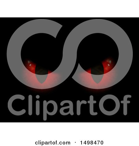 Clipart of 3d Glowing Red Evil Eyes - Royalty Free Illustration by KJ Pargeter