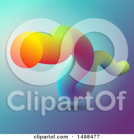 Clipart of a 3d Colorful Abstract Shape - Royalty Free Vector Illustration by KJ Pargeter