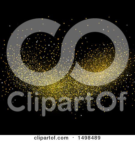 Clipart of Gold Glitter on Black - Royalty Free Vector Illustration by KJ Pargeter