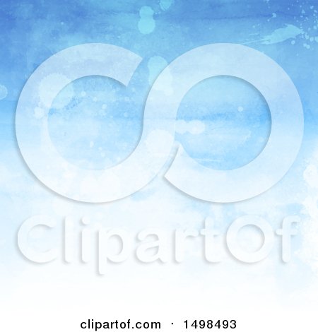 Clipart of a Blue Watercolor Background - Royalty Free Vector Illustration by KJ Pargeter