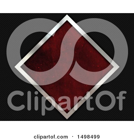 Clipart of a Red Diamond Frame on Metal and Carbon Fiber - Royalty Free Illustration by KJ Pargeter