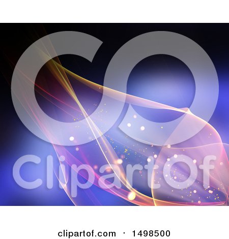 Clipart of a Background of Waves and Flares - Royalty Free Illustration by KJ Pargeter