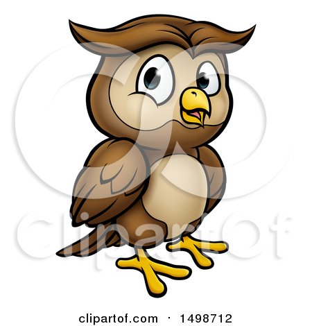 Clipart of a Cartoon Owl Mascot - Royalty Free Vector Illustration by AtStockIllustration