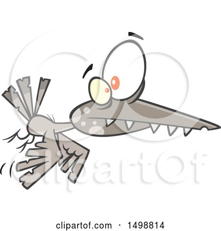 Clipart of a Cartoon Flying Zombie Bird - Royalty Free Vector Illustration by toonaday