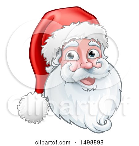 Clipart of a Christmas Santa Claus Face - Royalty Free Vector Illustration by AtStockIllustration