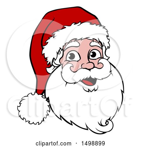Clipart of a Cartoon Christmas Santa Claus Face - Royalty Free Vector Illustration by AtStockIllustration