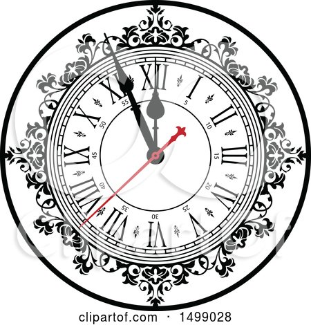 Clipart of a Clock Face - Royalty Free Vector Illustration by dero