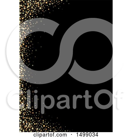 Clipart of a Golden Star Border over Black - Royalty Free Vector Illustration by dero