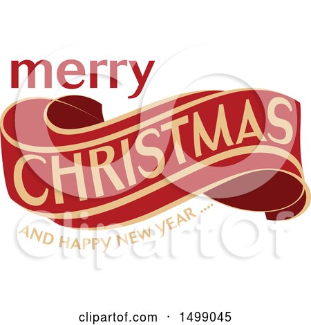 Clipart of a Merry Christmas Greeting Design - Royalty Free Vector Illustration by dero