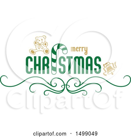 Clipart of a Christmas Greeting Design - Royalty Free Vector Illustration by dero