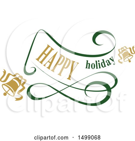 Clipart of a Happy Holiday Greeting - Royalty Free Vector Illustration by dero