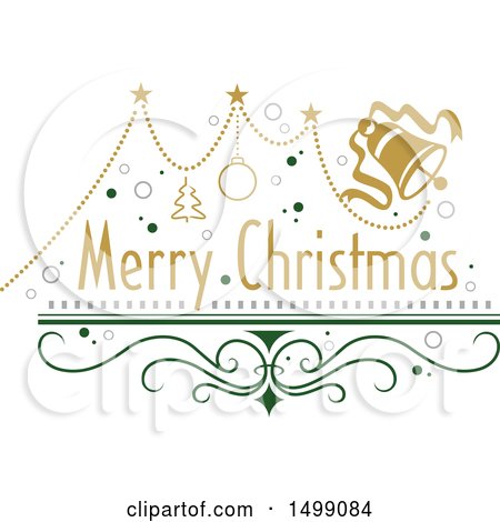 Clipart of a Christmas Holiday Greeting - Royalty Free Vector Illustration by dero