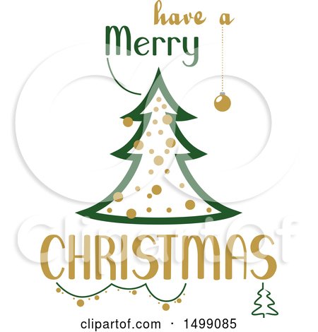 Clipart of a Christmas Holiday Greeting - Royalty Free Vector Illustration by dero