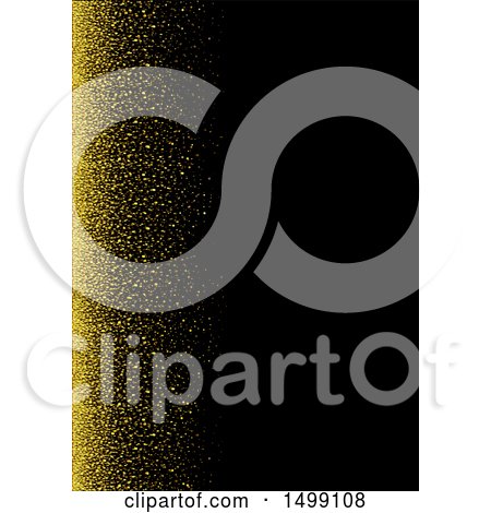Clipart of a Black Background with Gold Glitter and Text Space - Royalty Free Vector Illustration by dero
