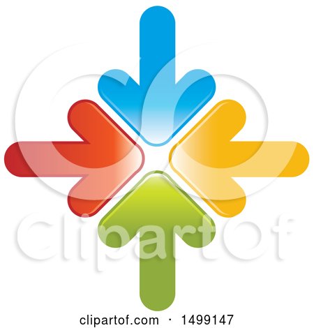 Clipart of a Design of Colorful Arrows - Royalty Free Vector Illustration by Lal Perera