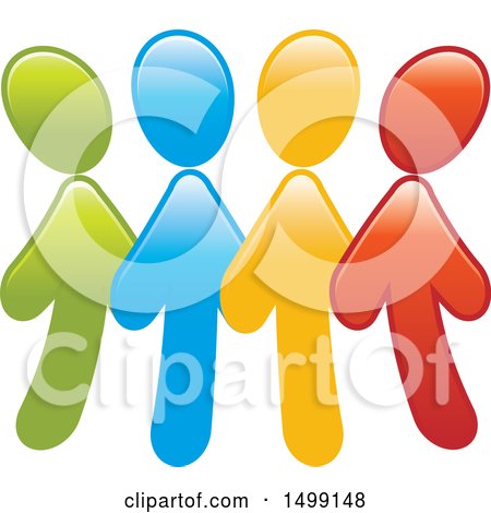 Clipart of a Group of Colorful Arrow People - Royalty Free Vector Illustration by Lal Perera