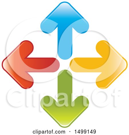 Clipart of a Diamond Formed of Colorful Arrows - Royalty Free Vector Illustration by Lal Perera