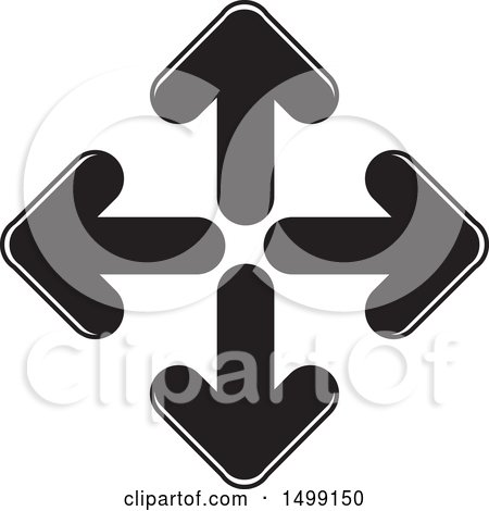 Clipart of a Diamond Formed of Black and White Arrows - Royalty Free Vector Illustration by Lal Perera