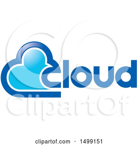 Clipart of a Blue Cloud and Text Design - Royalty Free Vector Illustration by Lal Perera