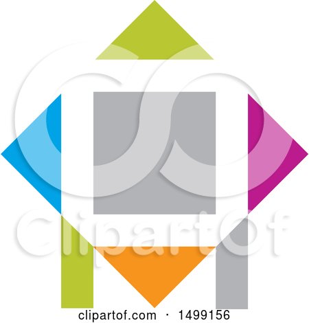 Clipart of a Colorful Abstract Icon with Letter a - Royalty Free Vector Illustration by Lal Perera