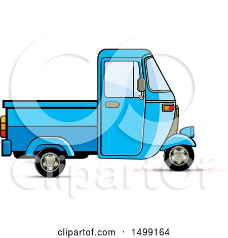 Clipart of a Blue Three Wheeler Rickshaw Vehicle - Royalty Free Vector Illustration by Lal Perera