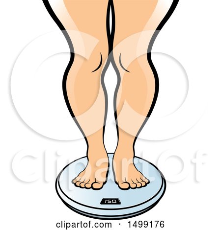 Clipart of a Weight Scale with Chubby Female Legs - Royalty Free Vector Illustration by Lal Perera