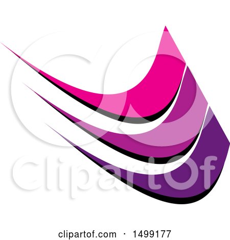 Clipart of a Design of Purple Wave Swooshes - Royalty Free Vector Illustration by Lal Perera