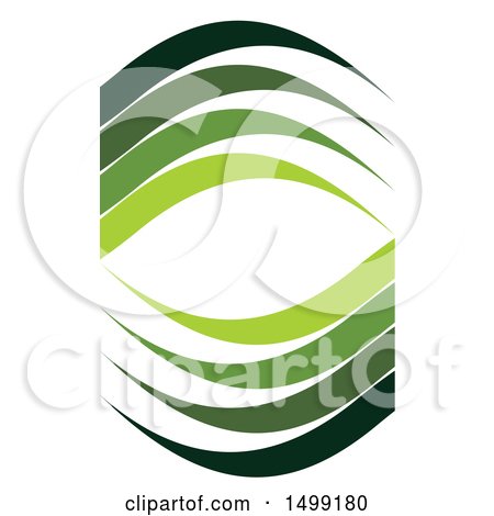 Clipart of a Design of Green Wave Swooshes - Royalty Free Vector Illustration by Lal Perera