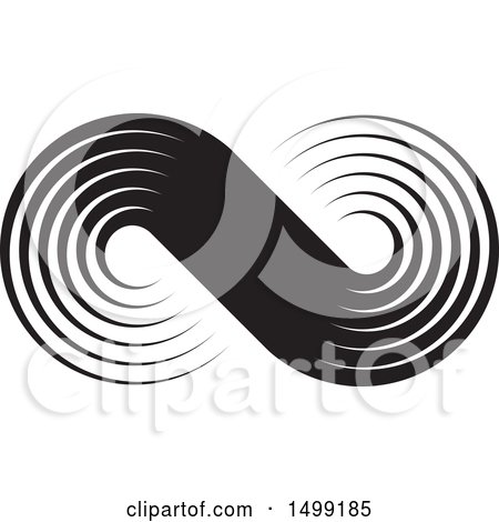 Clipart of a Black and White Infinity Design - Royalty Free Vector Illustration by Lal Perera