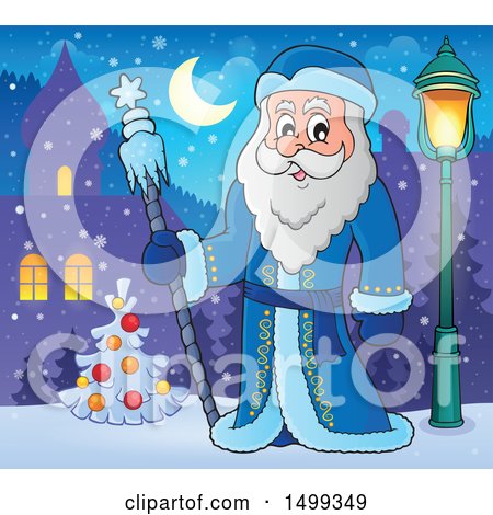 Clipart of Father Frost or Santa Claus - Royalty Free Vector Illustration by visekart