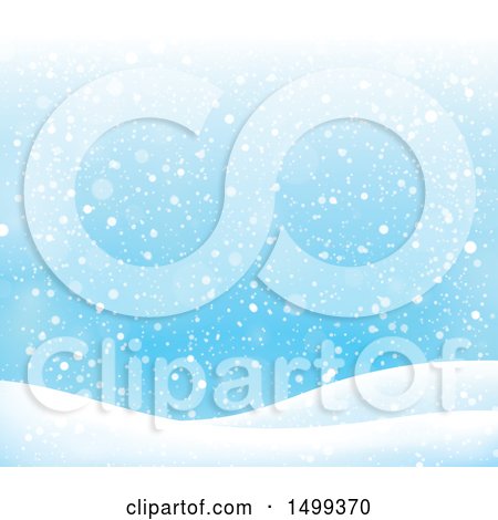 Clipart of a Winter Snow Background - Royalty Free Vector Illustration by visekart
