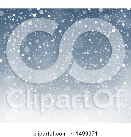 Clipart of a Winter Snow Background - Royalty Free Vector Illustration by visekart