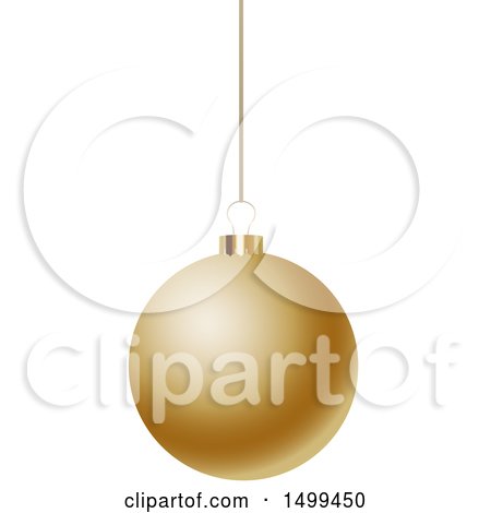 Clipart of a 3d Suspended Gold Christmas Bauble - Royalty Free Vector Illustration by KJ Pargeter