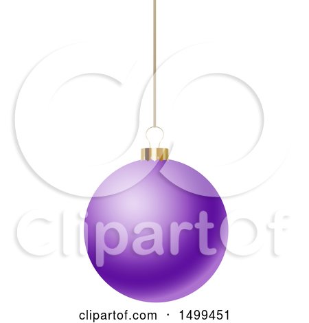 Clipart of a 3d Suspended Purple Christmas Bauble - Royalty Free Vector Illustration by KJ Pargeter
