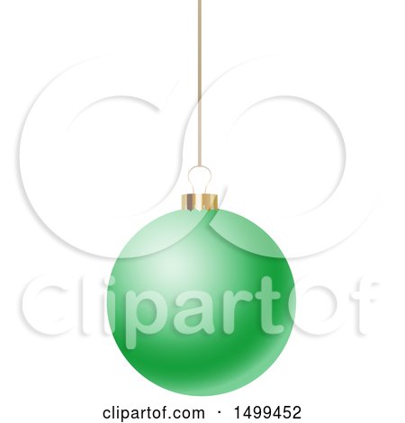 Clipart of a 3d Suspended Green Christmas Bauble - Royalty Free Vector Illustration by KJ Pargeter