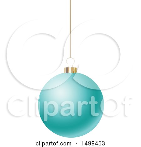 Clipart of a 3d Suspended Turquoise Christmas Bauble - Royalty Free Vector Illustration by KJ Pargeter